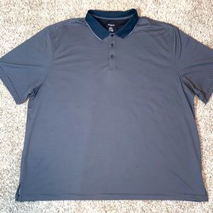Van Heusen new size 4XLT short sleeve black & khaki striped polyester polo